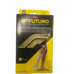 FUTURO Open Toe/Open Heel Knee Length Stocking, Firm Compression (20-30 mm/Hg),
